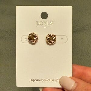 J. Crew Twisted Gold Stud Earrings-brand new and never worn